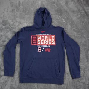 Nike Boston Red Sox Hoodie‎ Medium Blue 2018 World Series Champions MLB Print